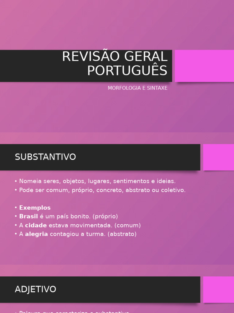 Morfologia e Sintaxe em Português | PDF | Assunto (gramática) | Objeto ...
