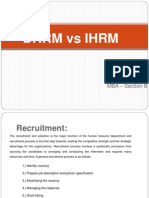 DHRM Vs Ihrm: by Gokulnathan MBA - Section B
