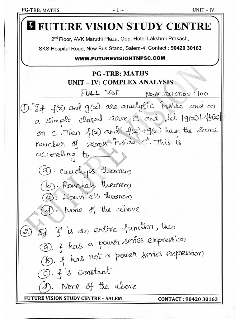 Pg Trb Maths Full Test Unit Iv Pdf