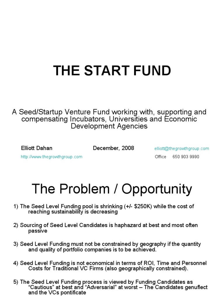 Start Fund: Seed Investment Solutions | PDF | Angel Investor | Venture ...