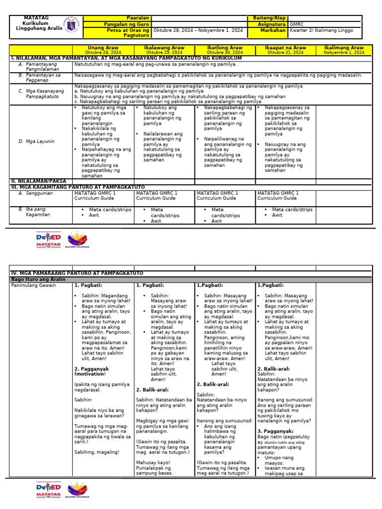 G1 Q2 DLL Week 5 GMRC | PDF