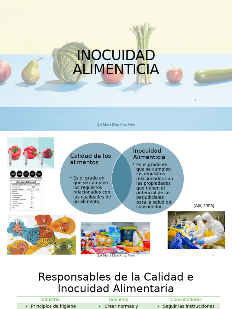 Inocuidad y Calidad Alimentaria | PDF | Seguridad alimenticia | Alimentos