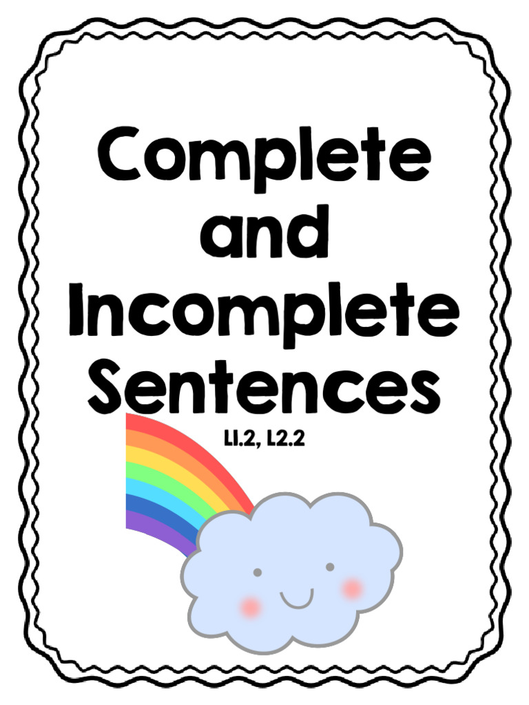 Complete vs Incomplete Sentences Guide | PDF