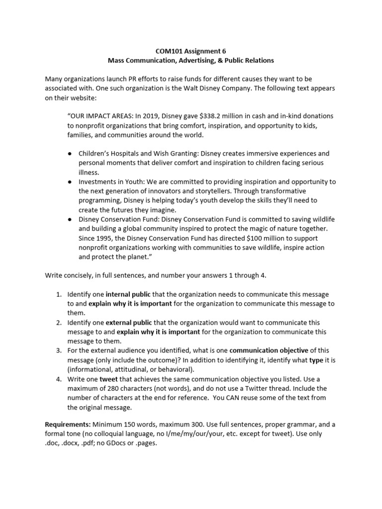 Disney's PR Strategies for Community Impact | PDF | Communication ...