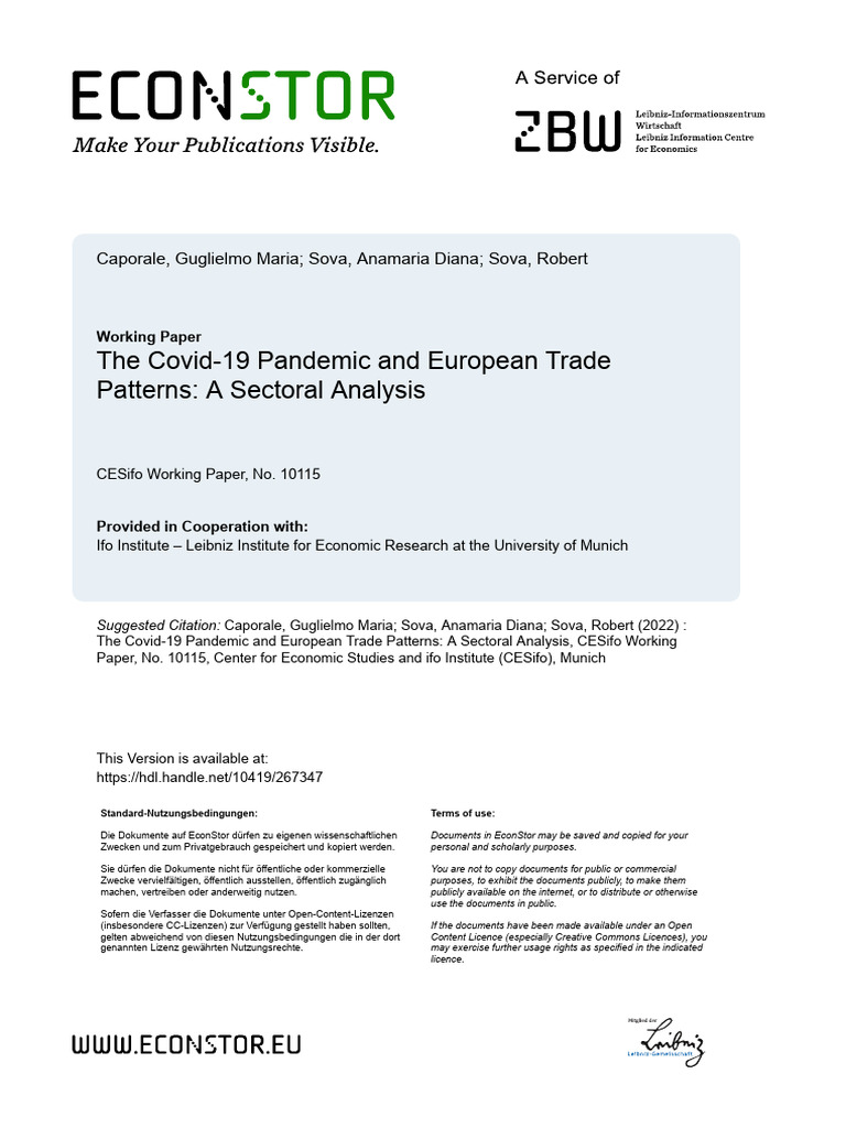 The COVID 19 Pandemic and European Trade | PDF | Supply Chain ...