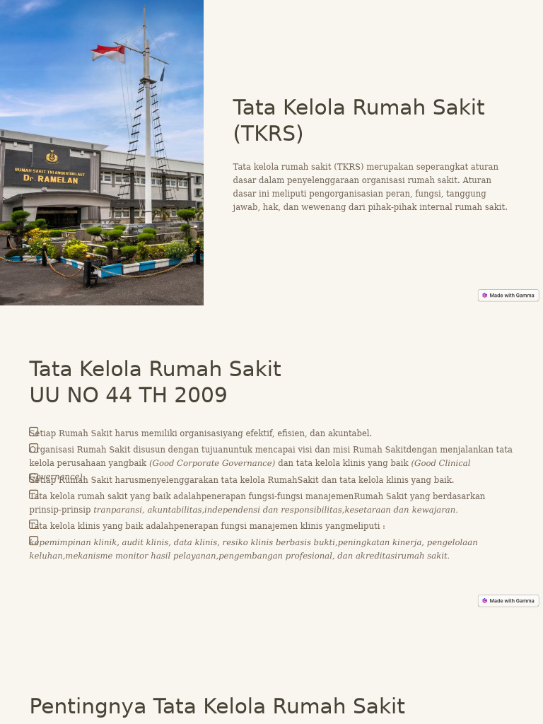 Tata Kelola Rumah Sakit TKRS | PDF