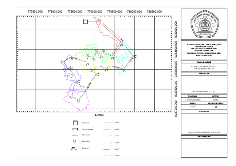 Layout Jaringan Air Baku Teknik Sipil | PDF