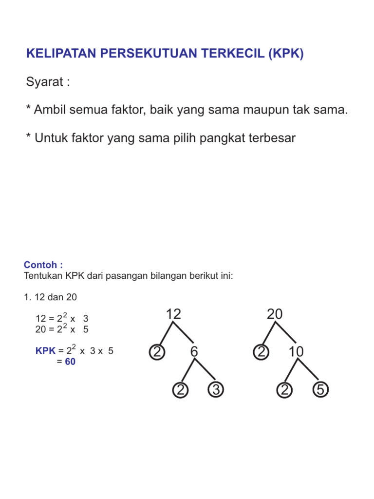 KPK dan FPB untuk Kelas 4 dan 5 | PDF