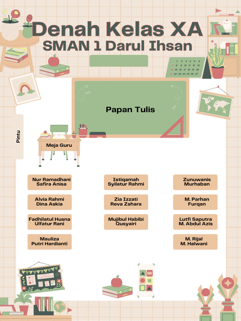 SMAN 1 Darul Ihsan Class XA Layout | PDF