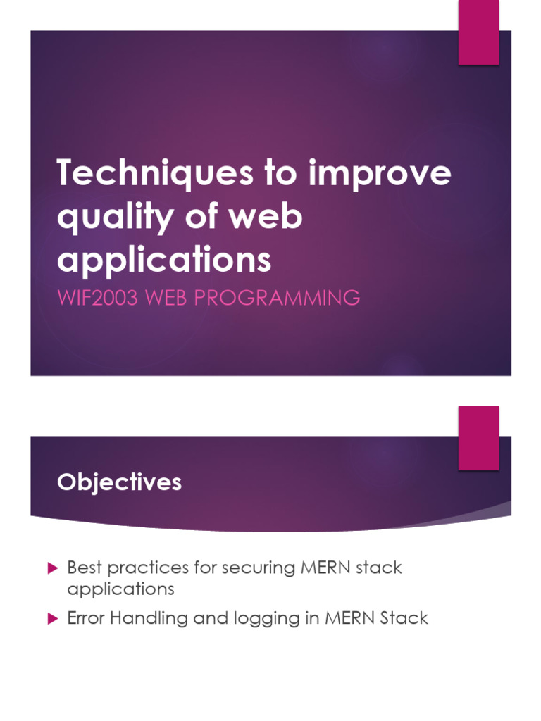 Secure MERN Stack Application Techniques | PDF | Security | Computer ...