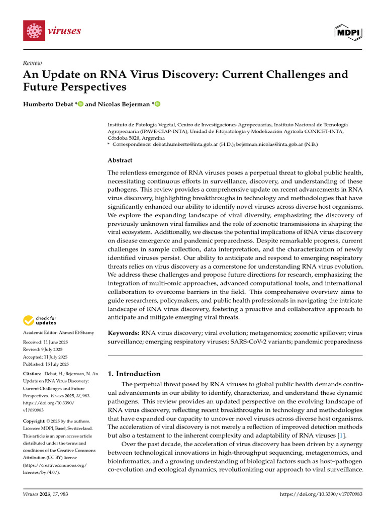 RNA Virus Discovery: Challenges & Advances | PDF | Virus | Dna Sequencing