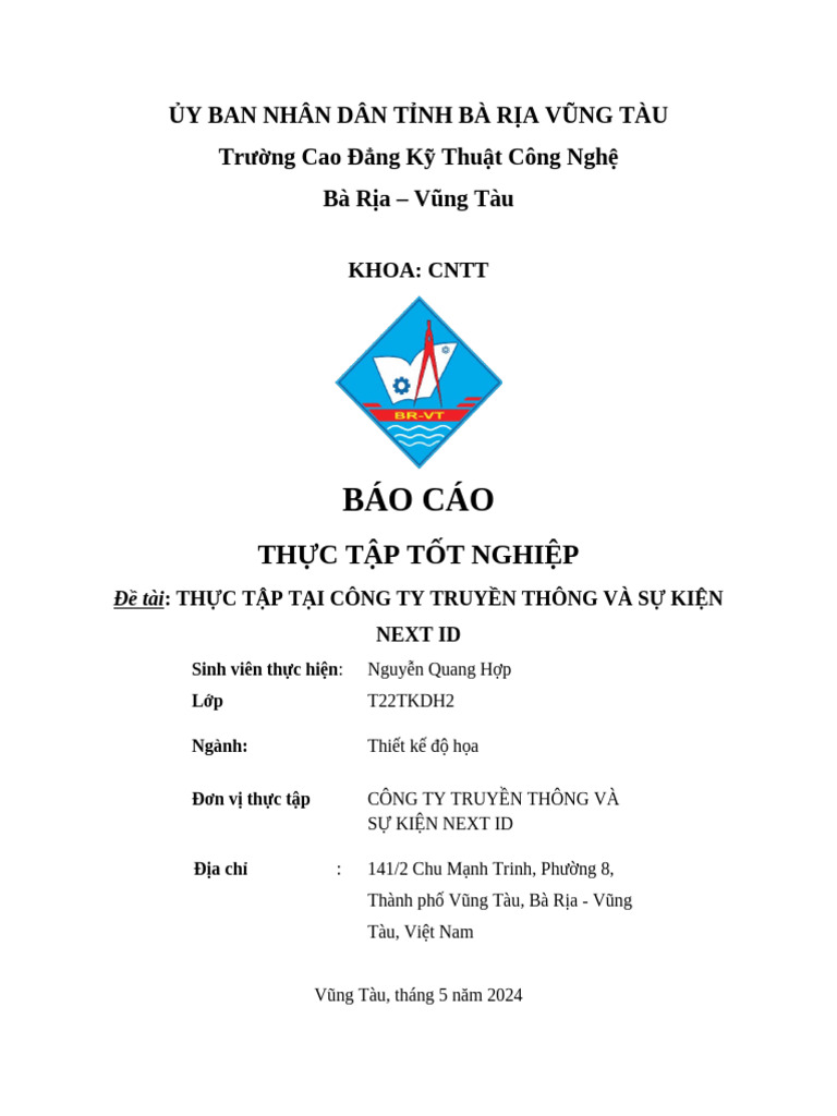 Bao Cao Thuc Tap | PDF