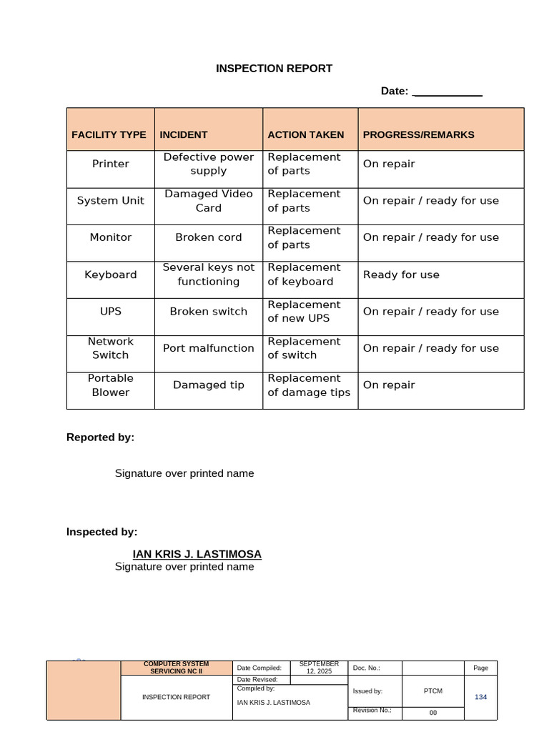 General Santos City School Inspection Report | PDF | Computing ...