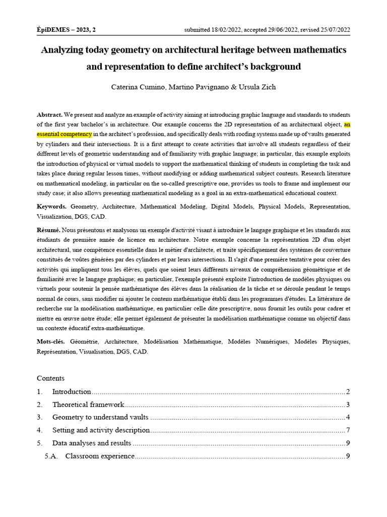 Integrating Geometry in Architecture Education | PDF | Geometry ...