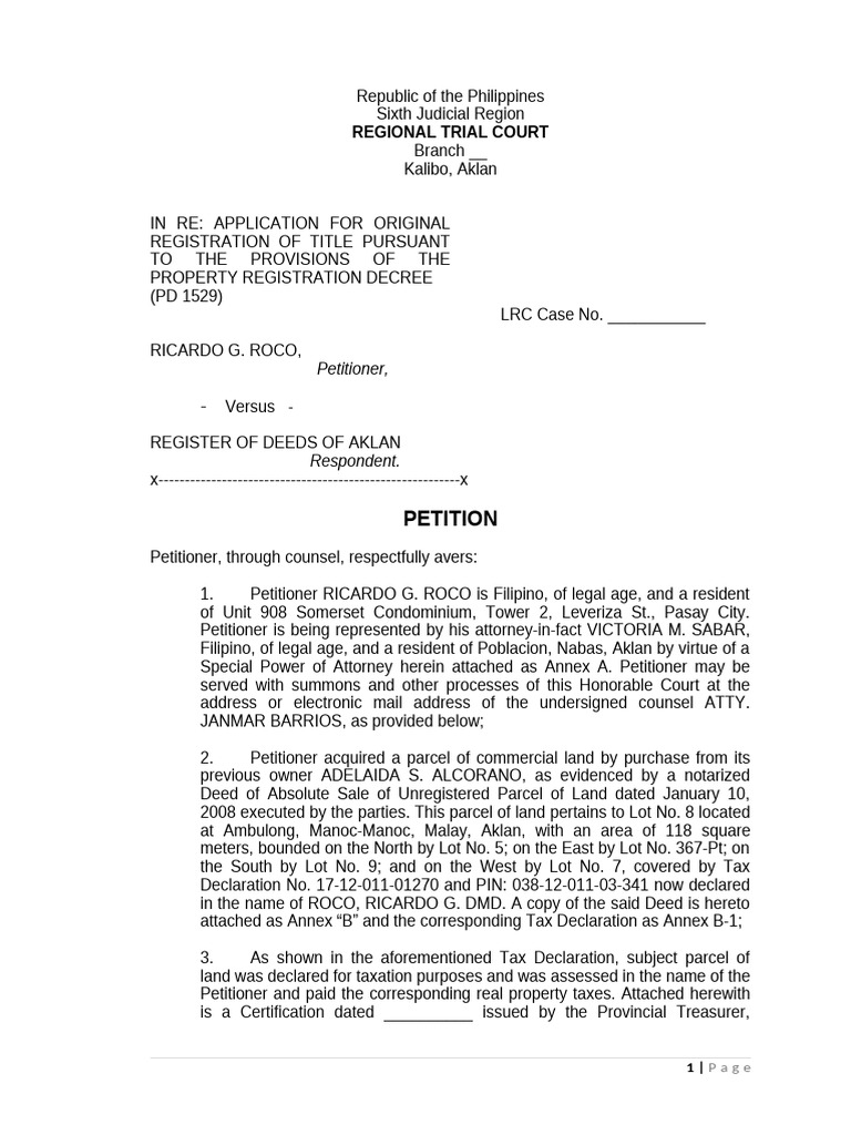 Application for Land Title Registration | PDF | Land Lot | Taxes