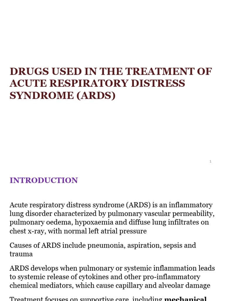 8 - Acute Respiratory Distress Syndrome | PDF | Inflammation | Lung