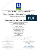 Xylem Water Solutions AB ISO 9001 + 14001