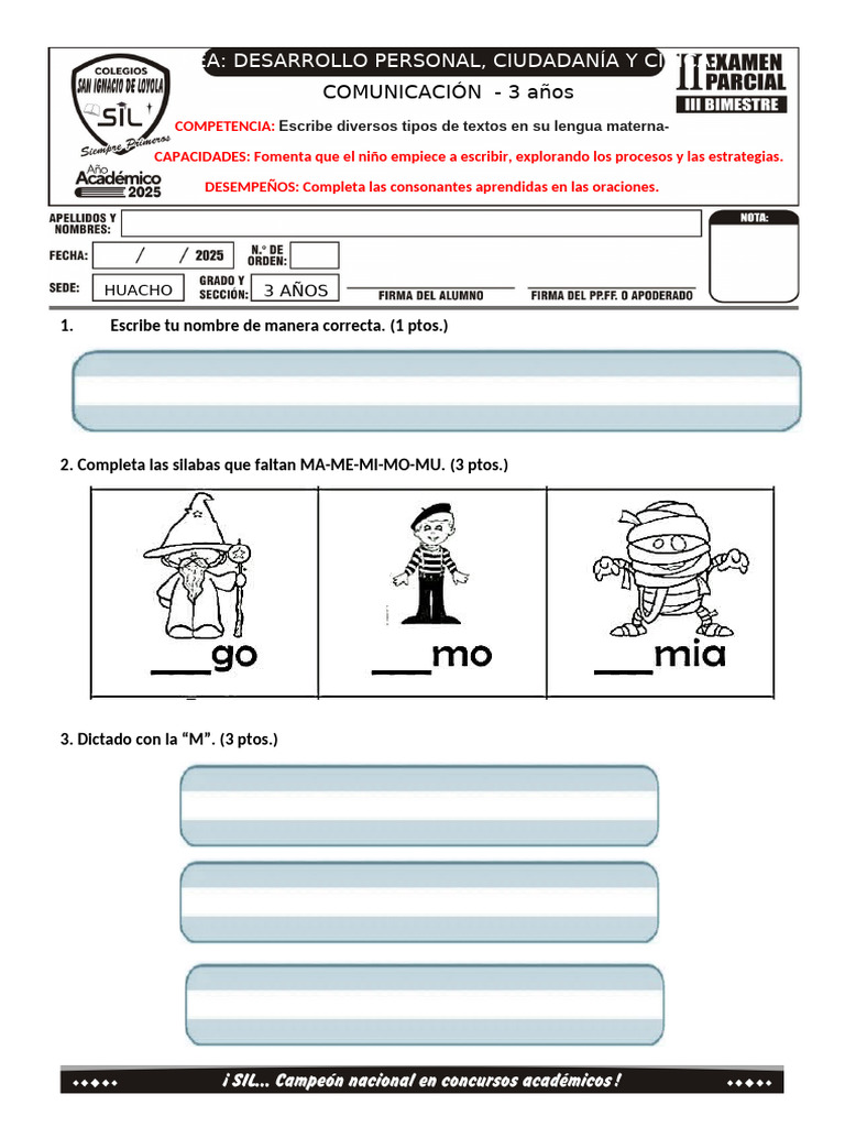 Actividades de Escritura para Niños de 3 Años | PDF