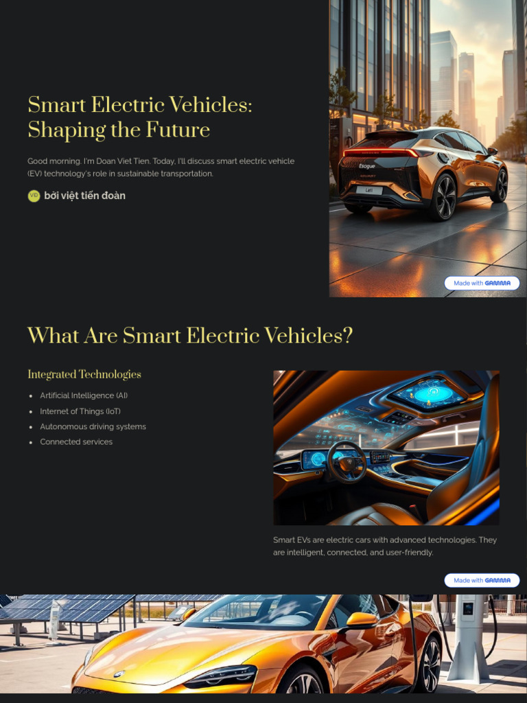 Smart Electric Vehicles Shaping The Future | PDF | Electric Vehicle ...