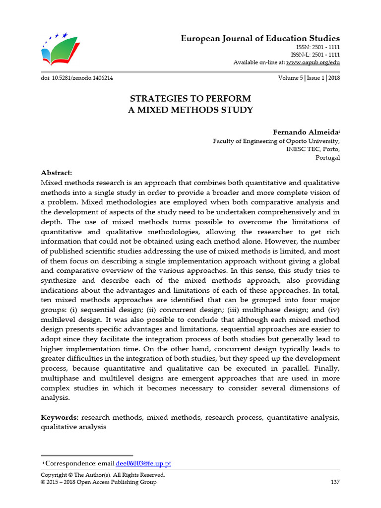 Mixed Methods Research Strategies | PDF | Methodology | Quantitative ...