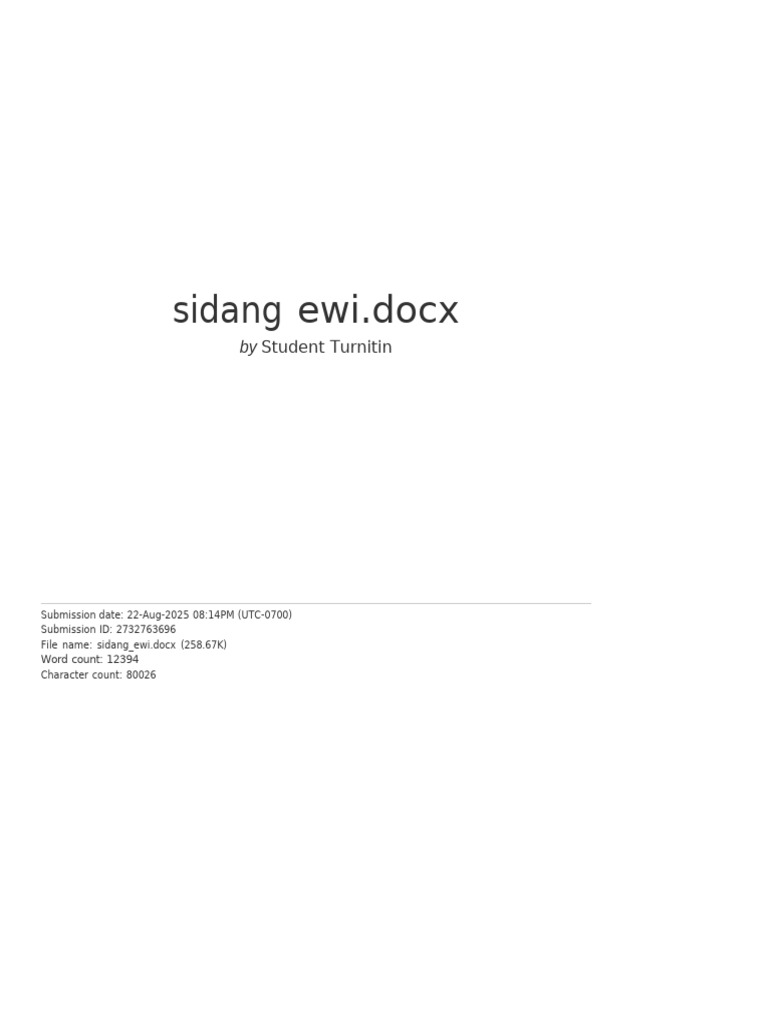 EWI Sidang Report and Originality Analysis | PDF