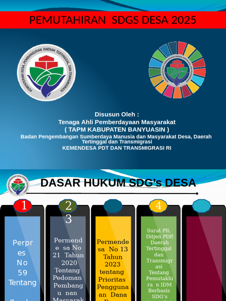 Pemutakhiran Data SDGs Desa 2025 | PDF