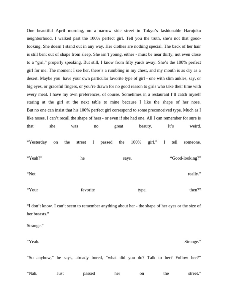 The 100% Perfect Girl Encounter | PDF