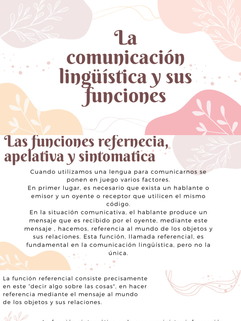 Funciones de la Comunicación Lingüística | PDF | Comunicación | Lingüística