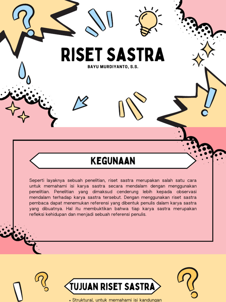 Riset Sastra: Metode dan Tujuan Analisis | PDF