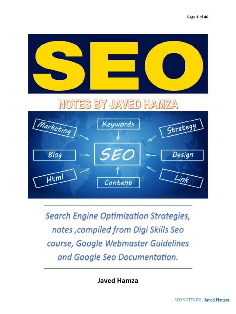 SEO Notes by Javedof Digiskills, Google Docs | PDF | Search Engine ...