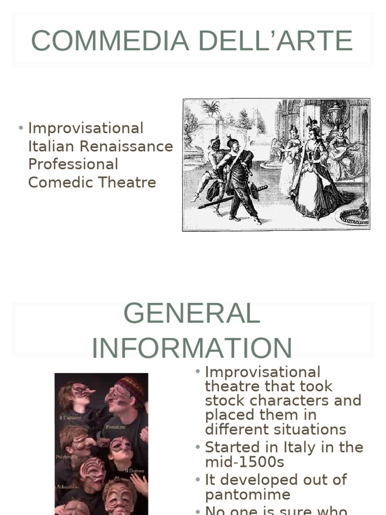 Commedia dell'Arte: Italian Theatre History | PDF | Commedia Dell'arte ...