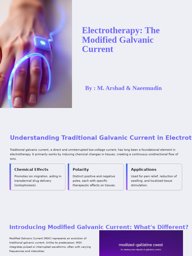 Modified Galvanic Current in Electrotherapy | PDF | Pain | Therapy