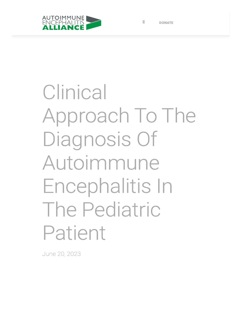 Pediatric Autoimmune Encephalitis Diagnosis | PDF | Medical Diagnosis ...