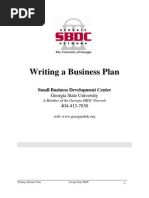 Writing A Business Plan: Small Business Development Center