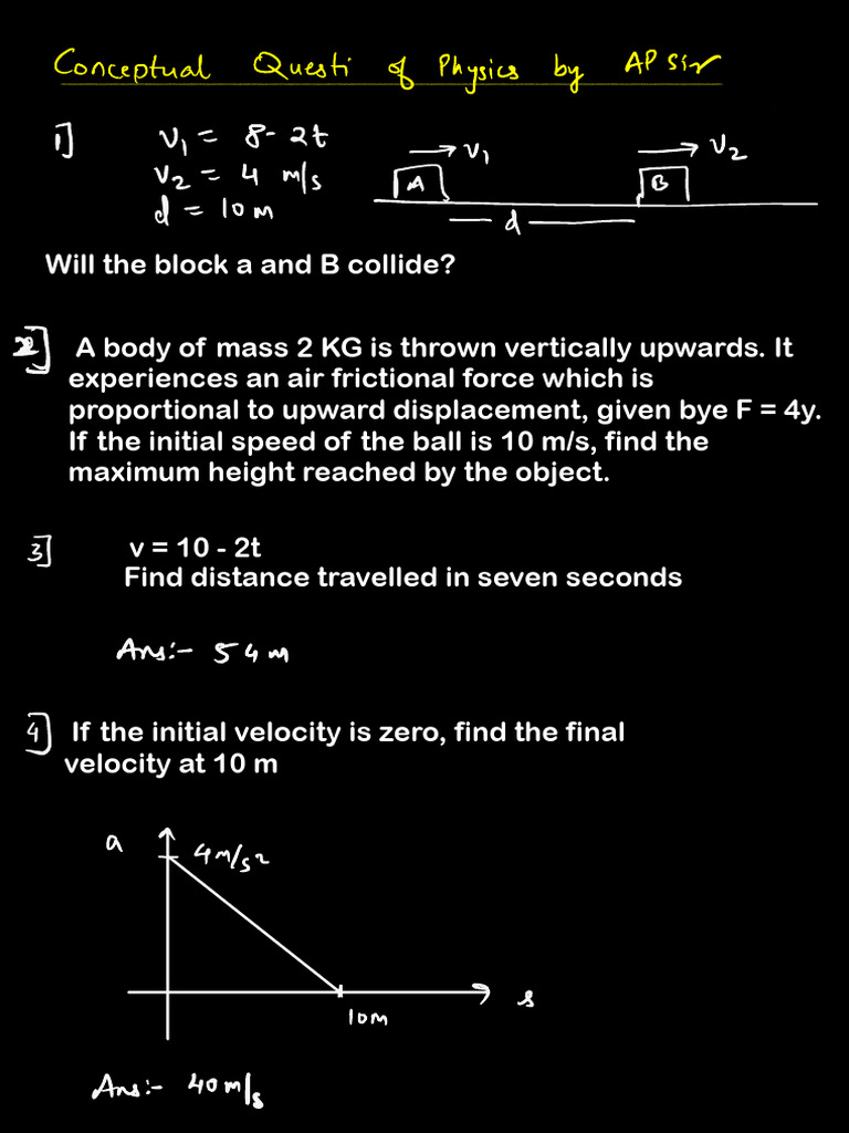 Physics Problems on Motion and Forces | PDF | Speed | Physical Phenomena