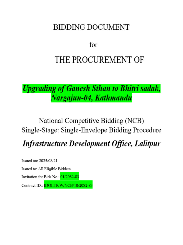 Bid Document - 2025-09-13T154042.202 | PDF | Budget | Procurement