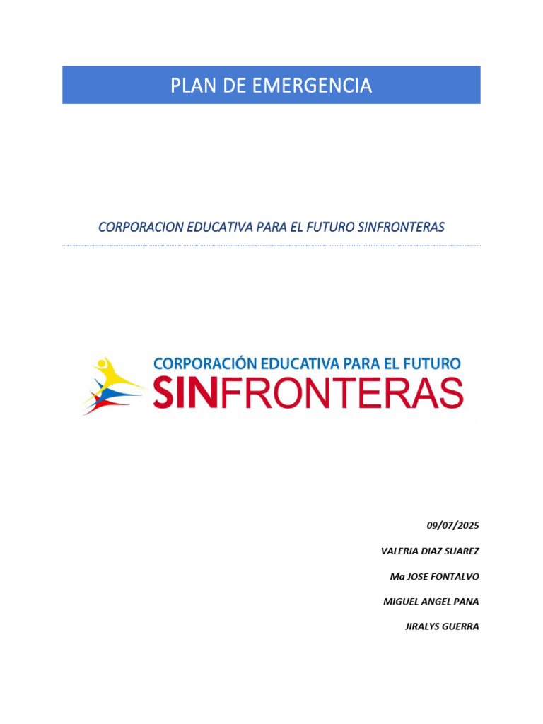 Plan de Emergencia Educativa 2025 | PDF | Laboratorios | Primeros auxilios