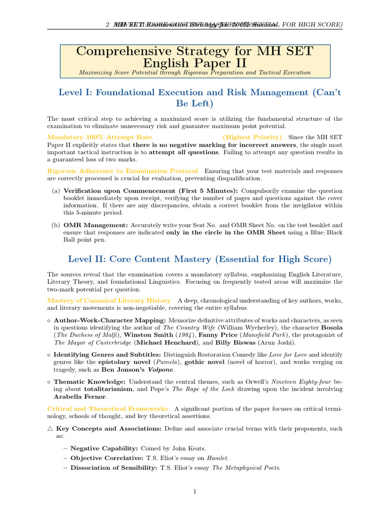 MH SET Exam Success Strategy Guide | PDF | Deconstruction