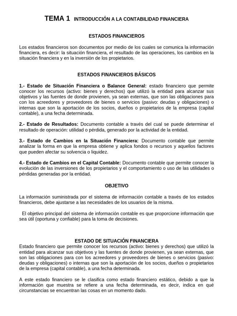 Introducción a Estados Financieros | PDF | Estado financiero | Contabilidad