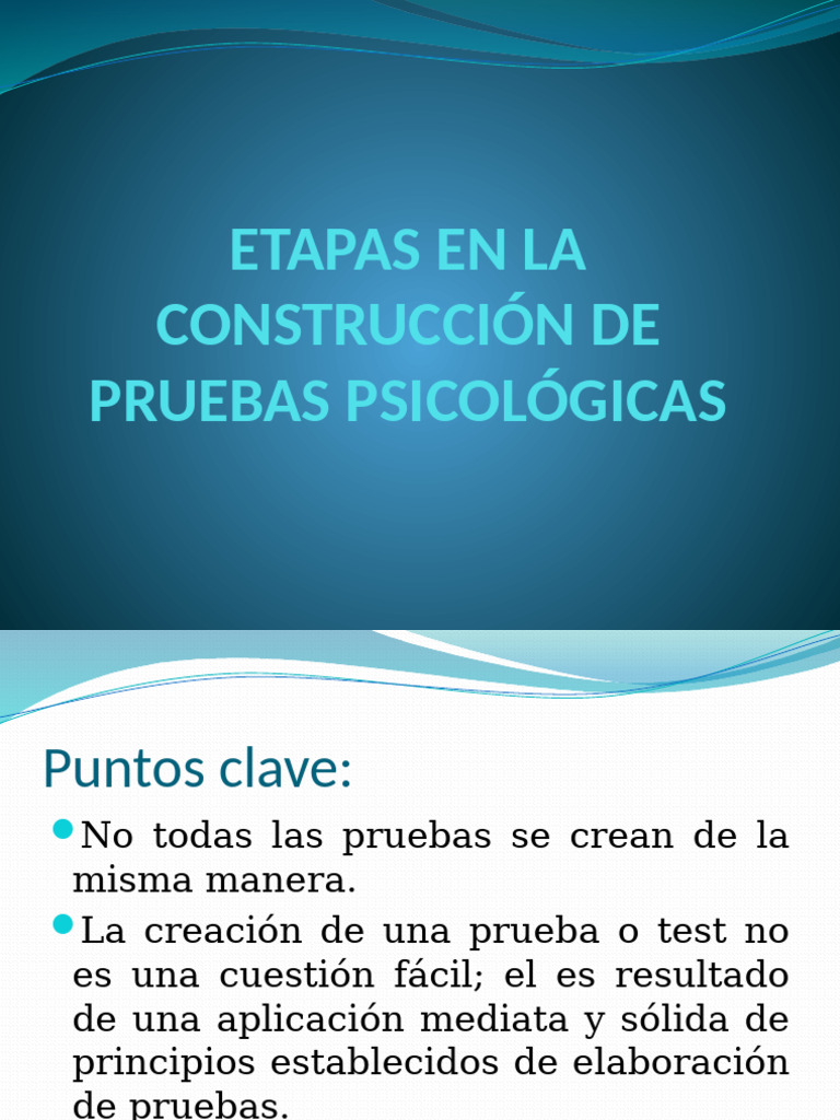 Etapas en la Construcción de Pruebas Psicológicas | PDF | Escala Likert ...