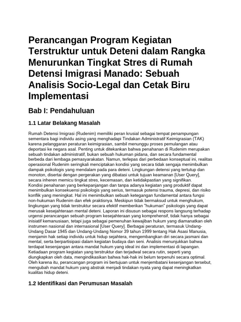 Program Kegiatan Terstruktur untuk Deteni | PDF