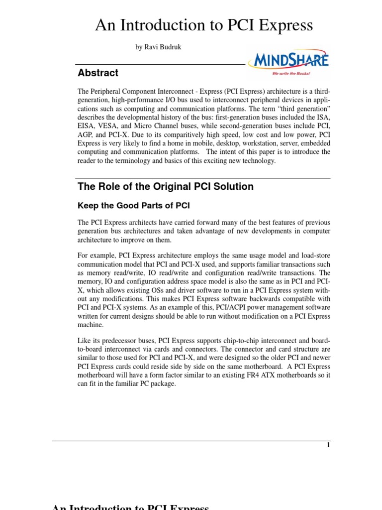 Introduction to PCI Express Architecture | PDF | Quality Of Service ...