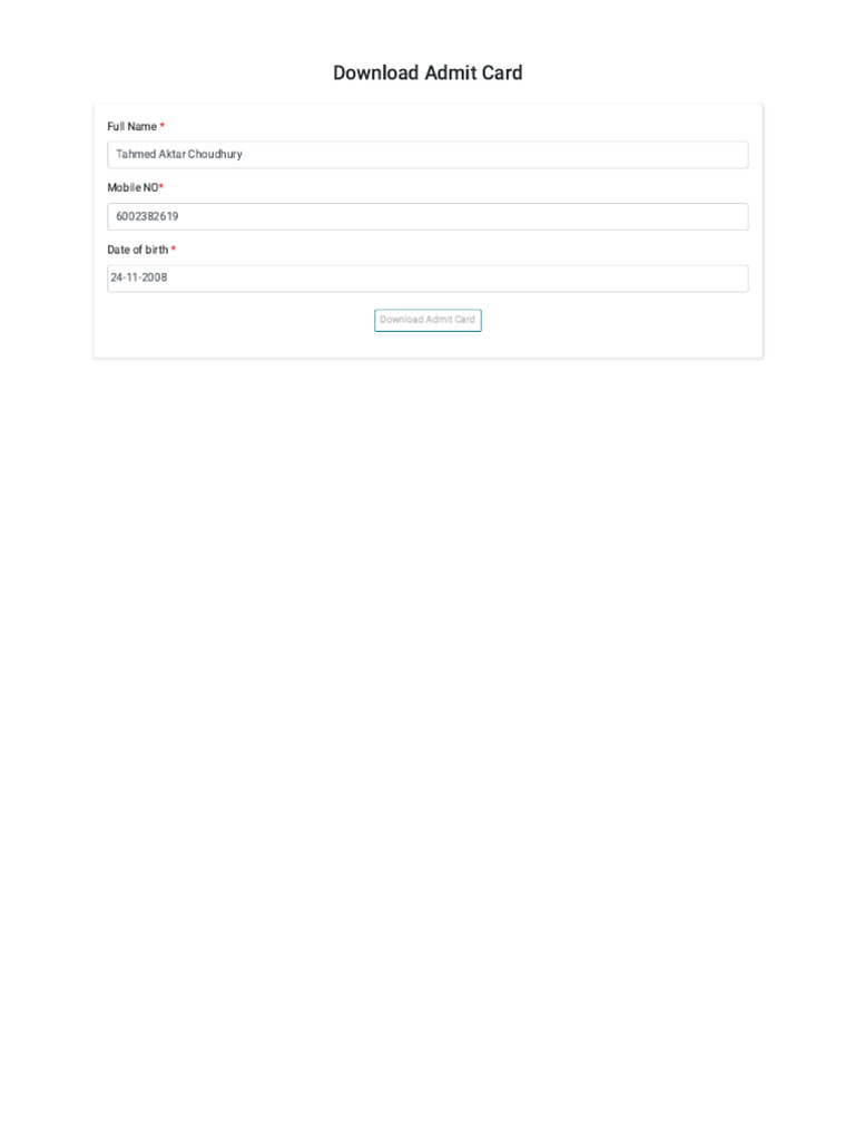 Admit Card | PDF
