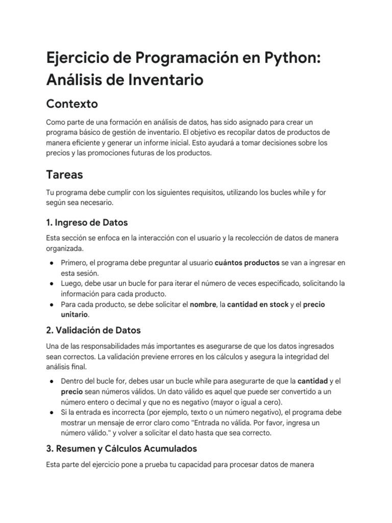 Programa de Gestión de Inventario en Python | PDF | Programación de ...