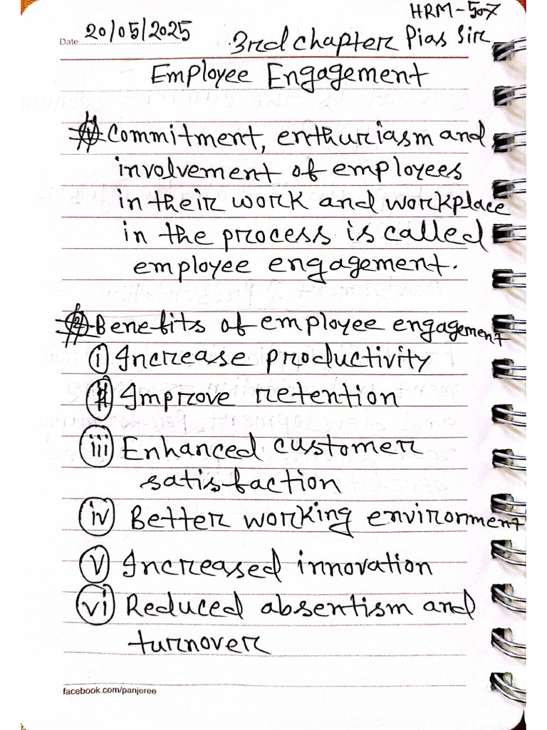 Chapter - Employee Engagement (HRM 507) | PDF