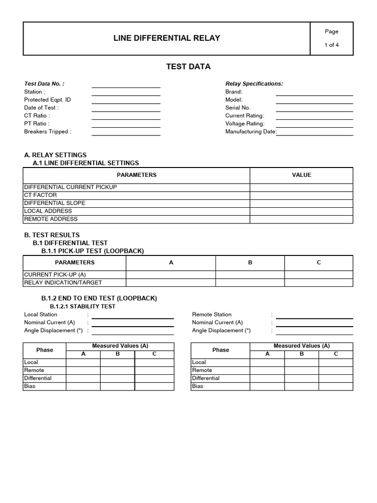 18.Annex+Rr+ +Line+Differential+Relay+Test+Data+Form | PDF | Phase ...