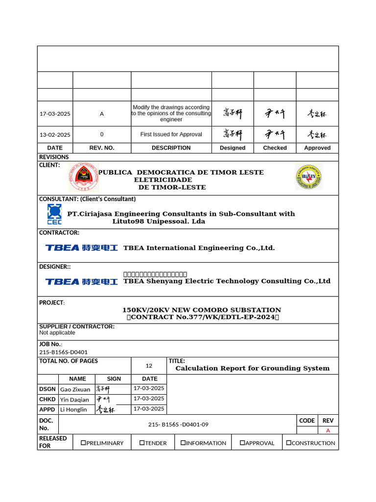 Grounding System Calculation Report | PDF | Electrical Resistivity And ...