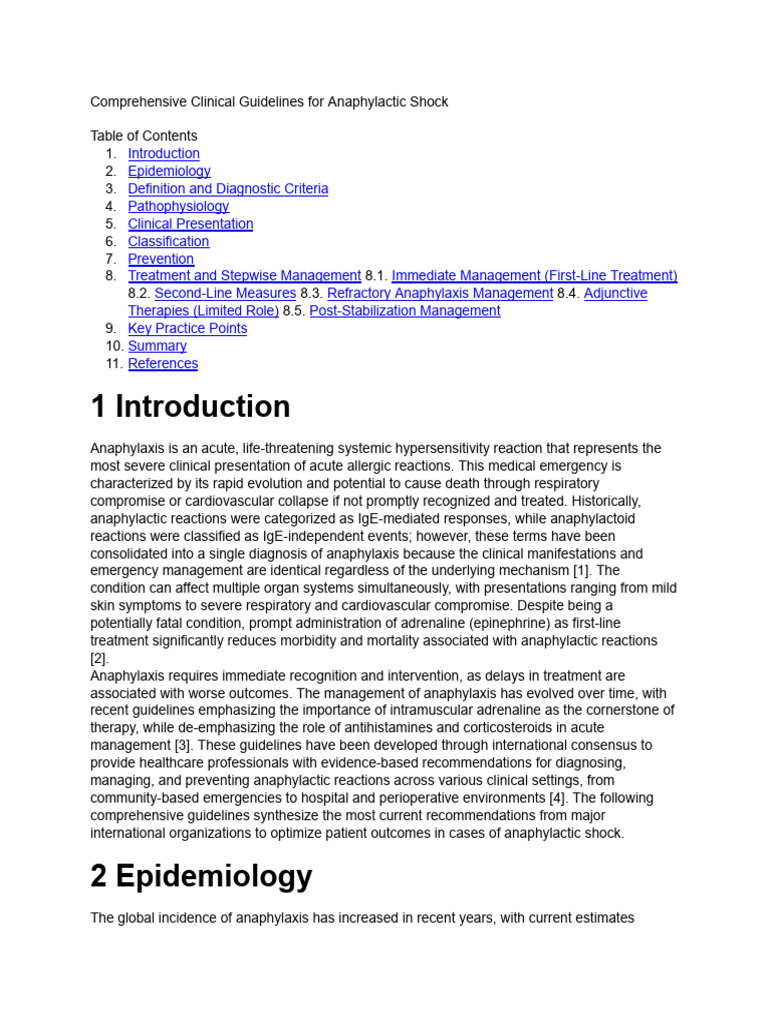 Anaphylactic Shock Clinical Guidelines | PDF | Allergy | Shock ...