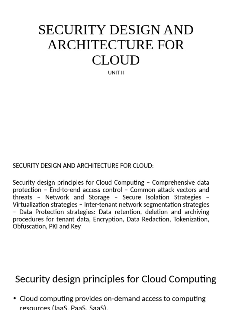 Cloud Security Design Principles Guide | PDF | Cloud Computing | Security