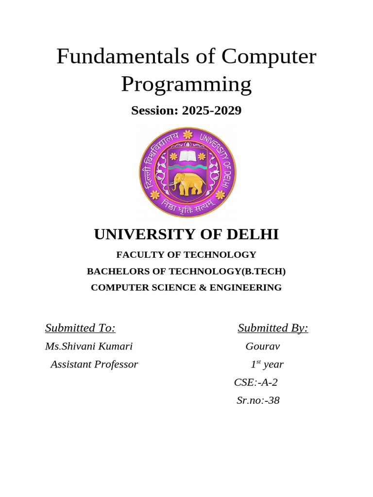 Computer Programming Fundamentals Guide | PDF